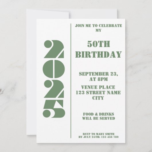 50ste verjaardag foto geboren 1975 Uitnodiging (Achterkant)