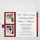 50ste verjaardag - Foto uitnodigingen - Toen en Nu (Voorkant / Achterkant)