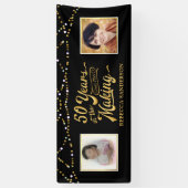 50ste verjaardag | Foto's en foto's | Zwart en gou Spandoek (Verticaal)