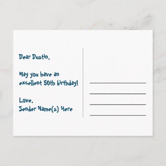 50ste verjaardag: Fun Hearts Pattern, Rainbow 50 Briefkaart (Achterkant)