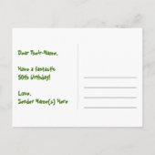 50ste verjaardag: Fun Stars Pattern, Rainbow 50, N Briefkaart (Achterkant)