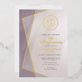 50ste verjaardag gedempte pruim met goud folie uitnodiging