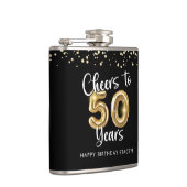 50ste verjaardag gejuich voor 50 jaar zwart goud heupfles (Rechts)