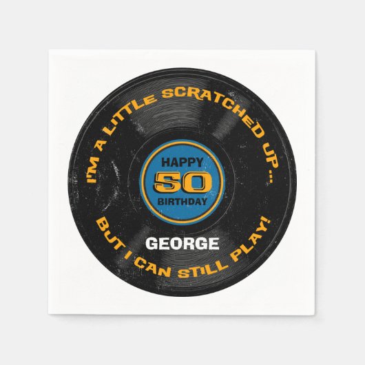 50ste verjaardag gekrabbeld servetten (Voorkant)