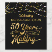 50ste verjaardag gepersonaliseerd 50 JAAR IN DE MA Wijn Etiket (Enkel label)