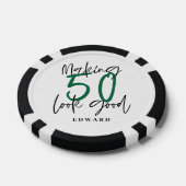 50ste verjaardag gepersonaliseerde gunst cadeau mo poker chips (Enkel)