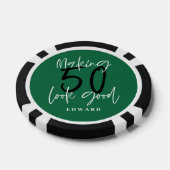 50ste verjaardag gepersonaliseerde gunst cadeau mo poker chips (Enkel)