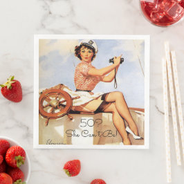 50ste verjaardag Gil Elvgren Mooie Pin Up Meisje Servet