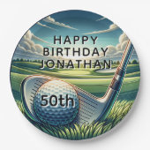 50ste verjaardag golf viering papieren bordje (Voorkant)