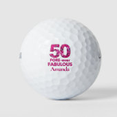 50ste verjaardag Golfer Gift, FOREVER-ever 50 & Fa Golfballen (Voorkant)