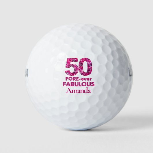 50ste verjaardag Golfer Gift, FOREVER-ever 50 & Fa Golfballen (Voorkant)