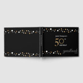 50ste verjaardag Goud en zwart gepersonaliseerd Gastenboek (Volledig)