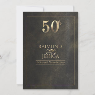 50ste verjaardag Goud Stof Uitnodiging
