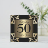 50ste verjaardag gouden dag kaart (Staand voorkant)