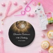 50ste verjaardag Gouden Discobal Papieren Bordje (Feest)