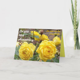 50ste verjaardag gouden engel rozen wenskaart kaart