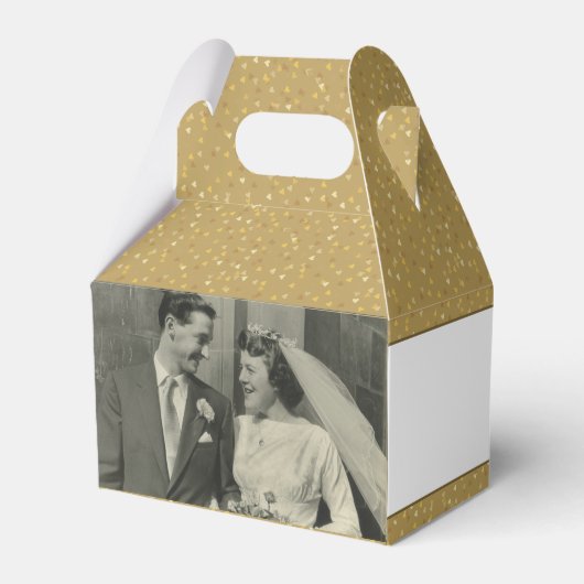 50ste verjaardag Gouden Hart Confetti Huwelijksfot Bedankdoosjes (Achterkant)