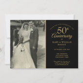 50ste verjaardag Gouden Hart Huwelijksfoto Kaart (Voorkant)