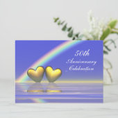 50ste verjaardag Gouden Harten Kaart (Staand voorkant)