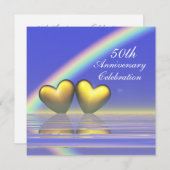 50ste verjaardag Gouden Harten Kaart (Voorkant / Achterkant)