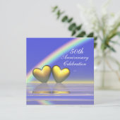 50ste verjaardag Gouden Harten Kaart (Staand voorkant)