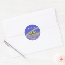 50ste verjaardag Gouden Harten Ronde Sticker