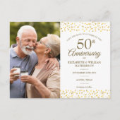 50ste verjaardag Gouden Harten Save the Date 2 Fot Aankondigingskaart (Voorkant)