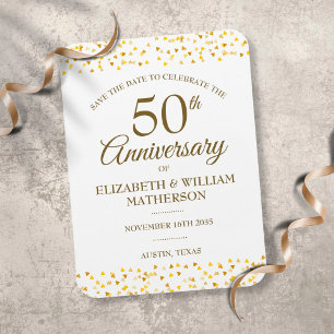 50ste verjaardag Gouden Harten Save the Date Magneet