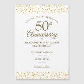 50ste verjaardag Gouden Harten Save the Date  Magnetische Uitnodiging (Voorkant)