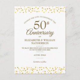 50ste verjaardag Gouden Harten Wijzig de datum Aankondigingskaart