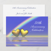 50ste verjaardag Gouden Hartjes Kaart (Voorkant / Achterkant)