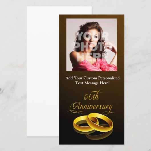 50ste verjaardag | Gouden Schrift Aankondiging (Voorkant / Achterkant)