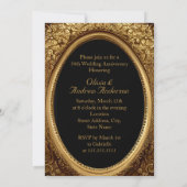 50ste verjaardag Gouden Sierlijke Bloemrijke Antie Kaart (Achterkant)