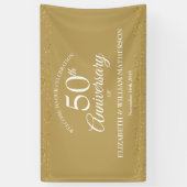 50ste verjaardag Gouden Stof Confetti Welkom Spandoek (Verticaal)