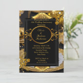 50ste verjaardag Gouden Zwarte Diamanten Dinner Pa Kaart (Staand voorkant)