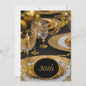 50ste verjaardag Gouden Zwarte Diamanten Dinner Pa Kaart (Achterkant)
