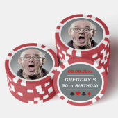 50ste verjaardag Grappige Custom Photo Poker Chips (Opstapeling)