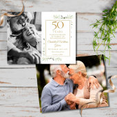 50ste verjaardag groen 2 foto's save the date aankondigingskaart