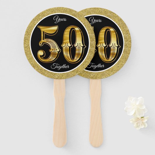 50ste verjaardag handwaaier (Voorkant en achterkant)