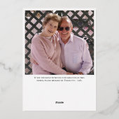 50ste verjaardag Hart Foto Frame Folie Uitnodiging (Achterkant)