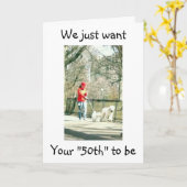 "50ste VERJAARDAG" HOPEN DAT HET EEN WANDELING IN Kaart (Gele Bloem)