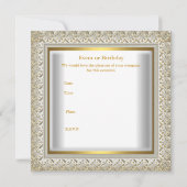 50ste verjaardag huwelijk witgoud elegant kaart (Achterkant)
