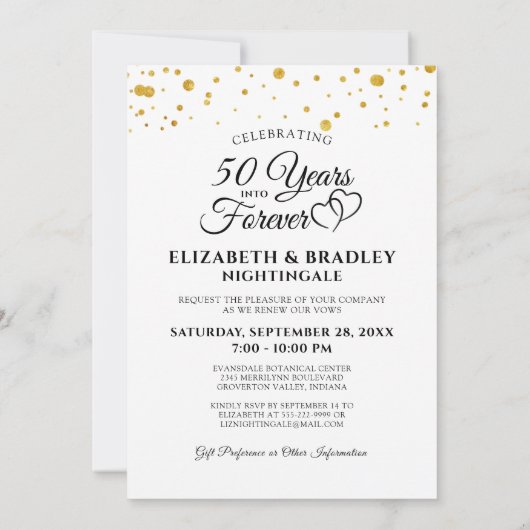 50ste verjaardag JAREN IN EEN ONEINDIGHEID Herhali Kaart (Achterkant)