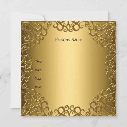 50ste verjaardag Jubileum Gouden FeestJuweel Kaart (Achterkant)