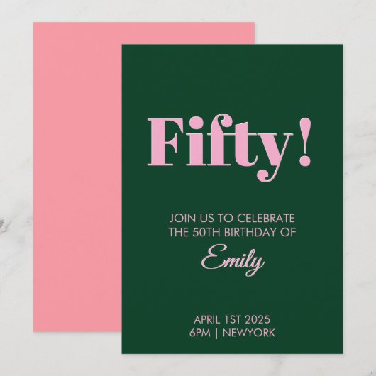 50ste verjaardag Kaart (Voorkant / Achterkant)