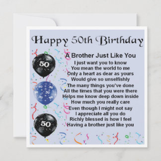 50ste verjaardag Kaart - Broer