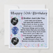 50ste verjaardag Kaart - Broer (Voorkant)