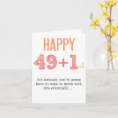 50ste verjaardag Kaart Grappig (Gele Bloem)