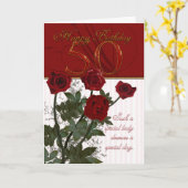 50ste verjaardag Kaart met Rozen (Gele Bloem)