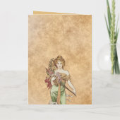 50ste verjaardag Kaart, Spring Goddess, kunst Folie Wenskaart (Achterkant)